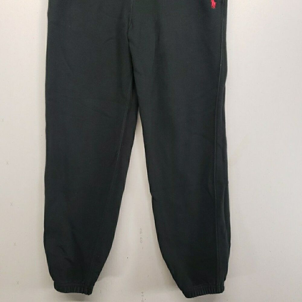 Polo Ralph Lauren Youth Medium Black Sweatpants Joggers Red Pony Logo Warm - Picture 4 of 7